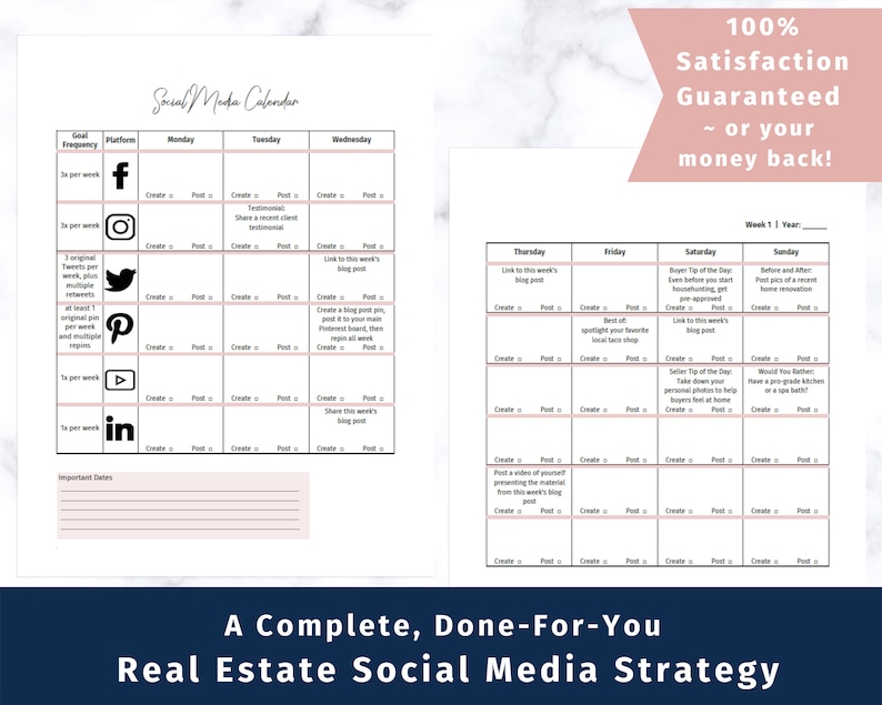 The Ultimate Real Estate Social Media Calendar A done-for-you real estate social media calendar, specifically for real estate agents image 1