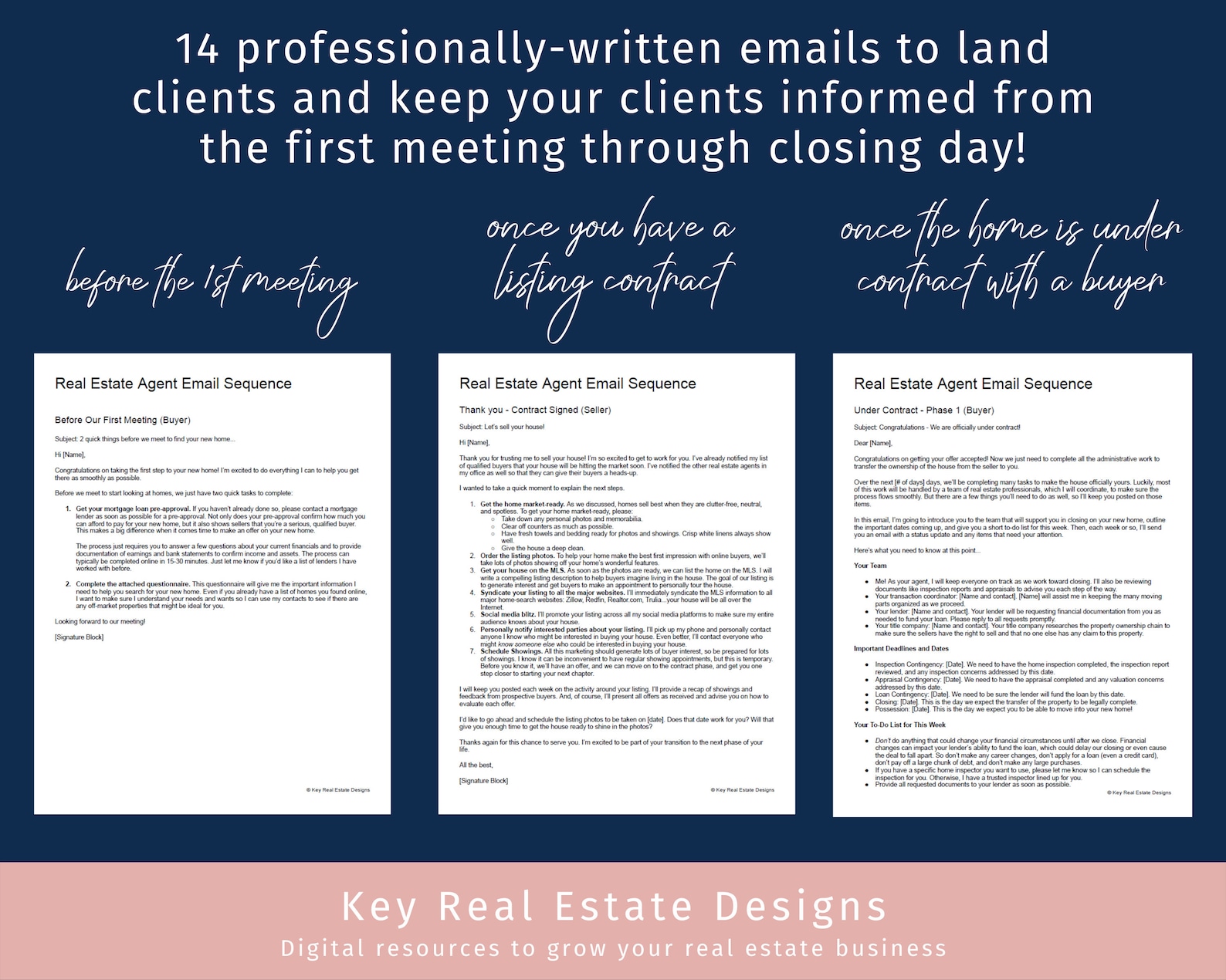 Real Estate Email Templates Pack for Busy Real Estate Agents Etsy