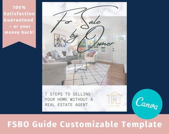 FSBO Guide: Real Estate Agent Canva Template (Digital Download)