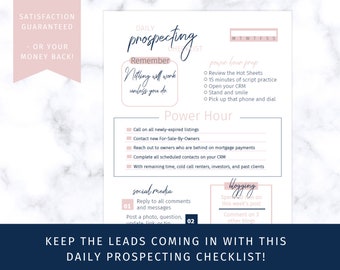 Real Estate Prospecting Checklist: Daily Agent Planner (PDF)