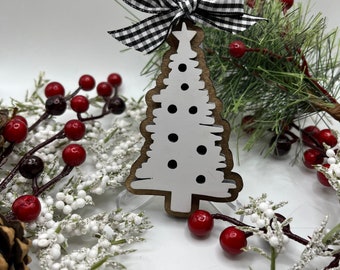 Christmas tree ornament, wood laser cut ornament, christmas ornament, farmhouse ornament