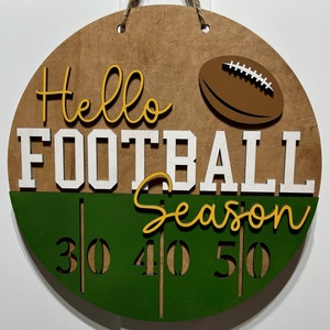 Football wreath, custom football wreath, football field wreath, fall sports wreath, NFL wreath, college football decor