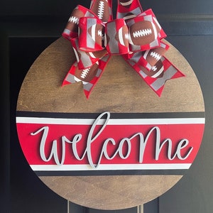 Ohio State wreath, OSU, Ohio State Buckeyes stripes sign, ohio welcome sign, OSU football sign, ohio state buckeyes wreath, ohio state decor