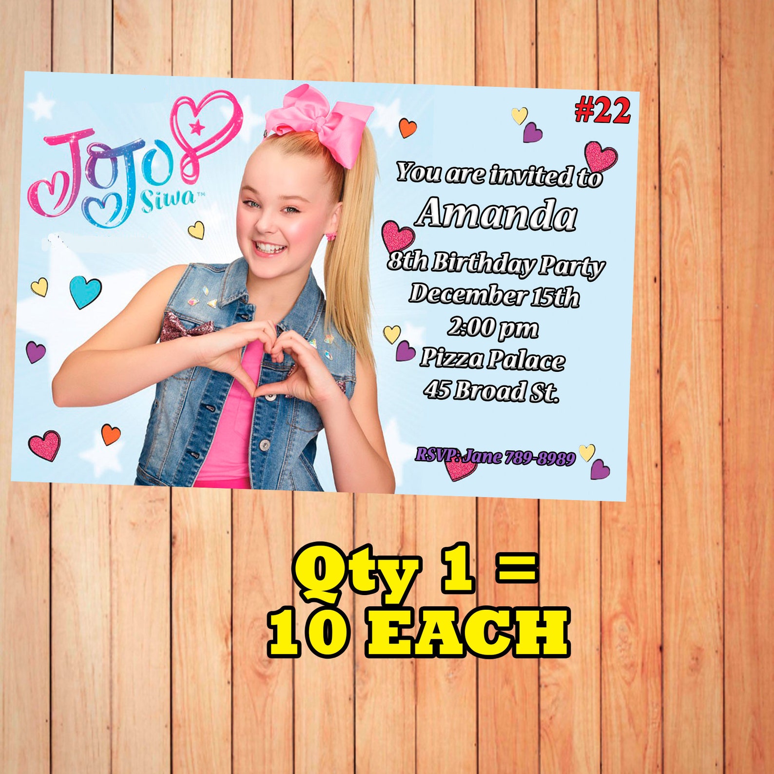 Jojo Siwa Printed Birthday Invitations or Thank You Cards 10 | Etsy