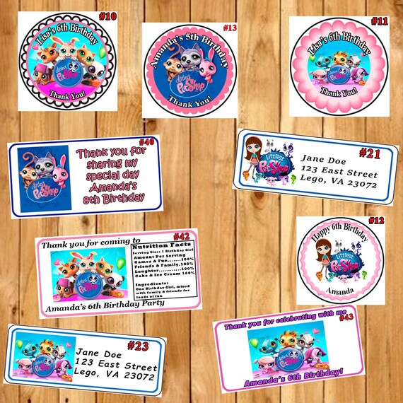 Littlest Pet Shop Printed Birthday Stickers Labels 1 Sheet | Etsy