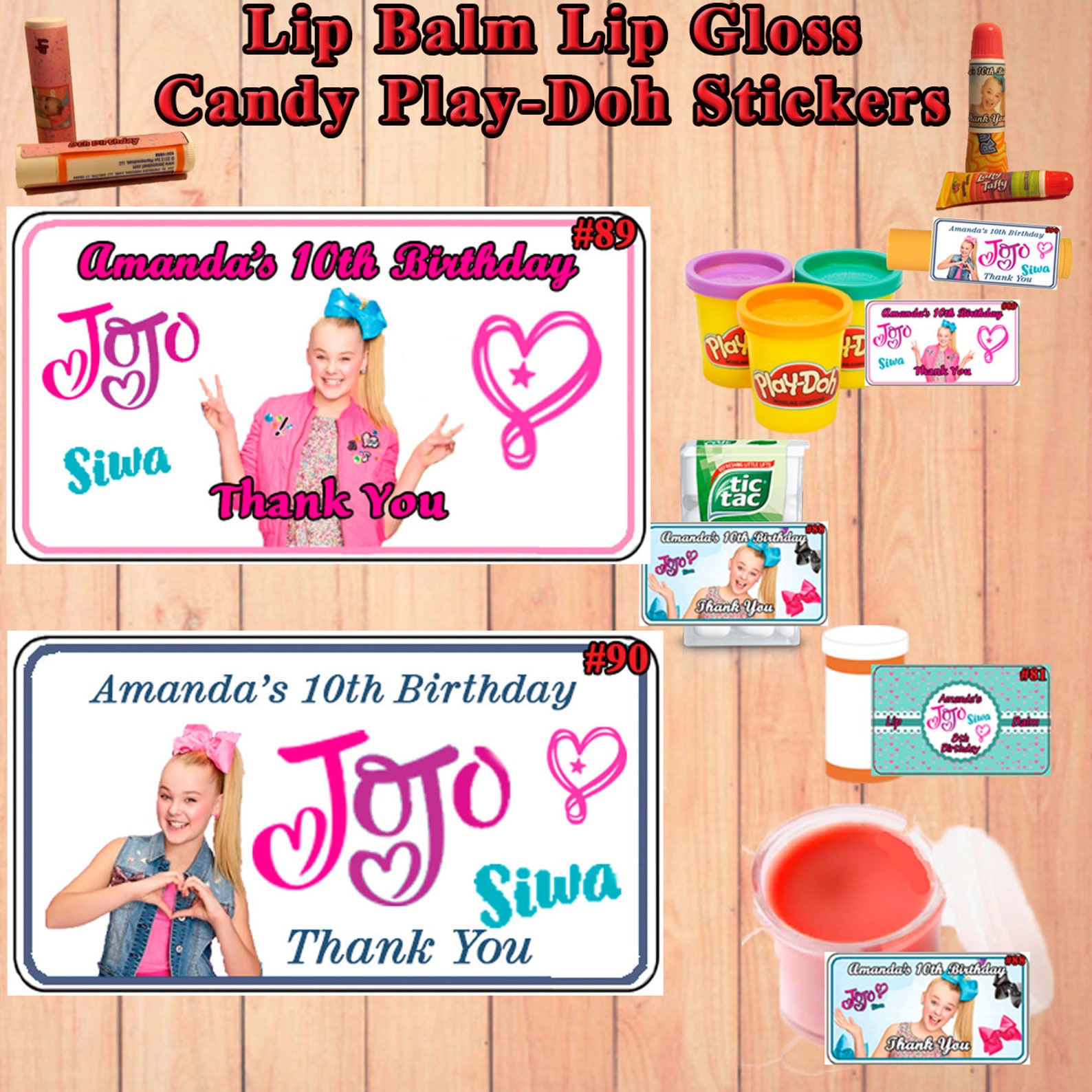 JoJo Siwa Printed Birthday Stickers Labels Candy Favors | Etsy