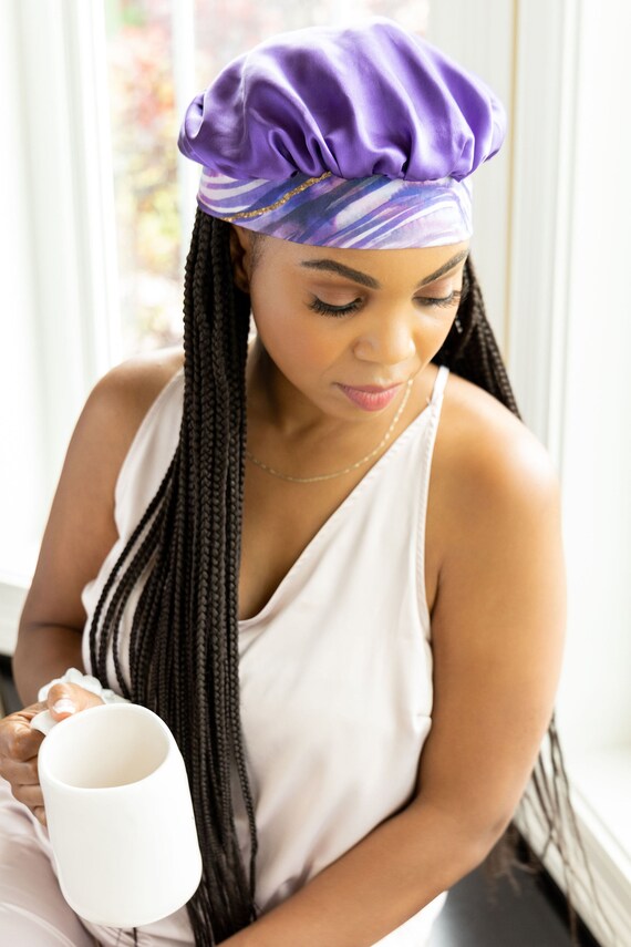 NEW Adult Silk Bonnet Silk Bonnet Black 