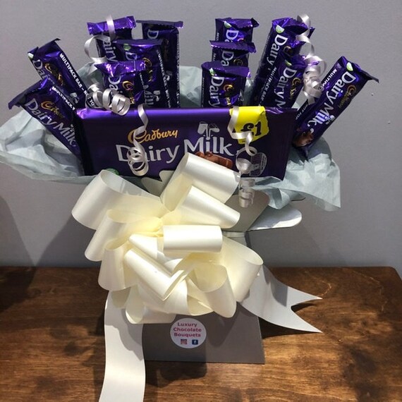 Cadburys dairy milk chocolate bouquet can add a personalised Etsy