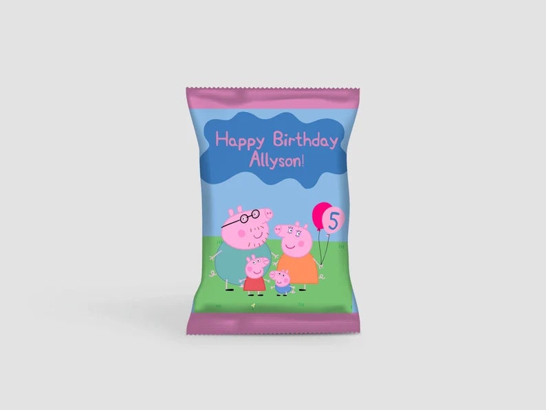 Peppa Pig Personalized Chip Bags inspired Bag of Chips Etsy