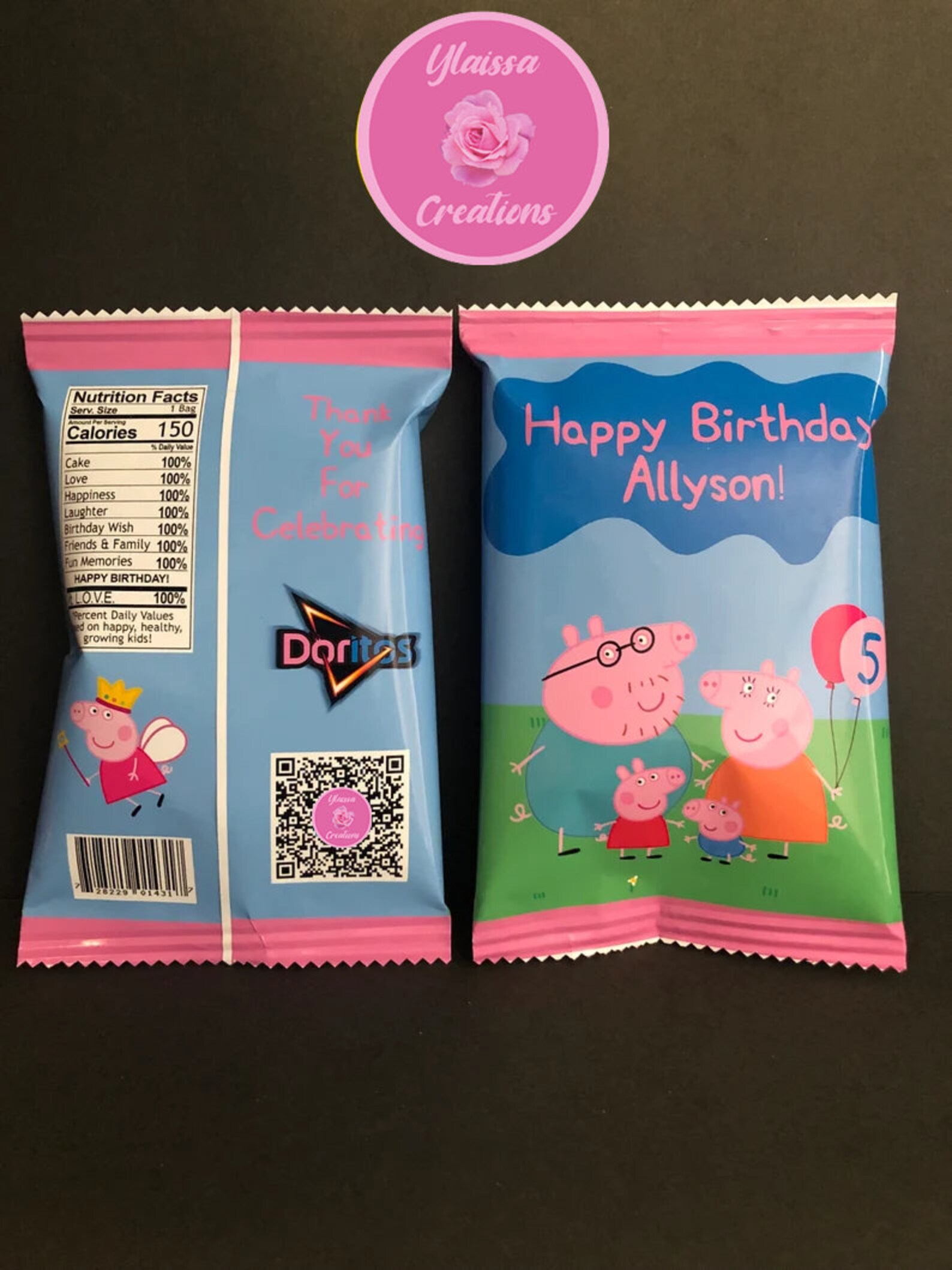 Peppa Pig Personalized Chip Bags inspired Bag of Chips Etsy