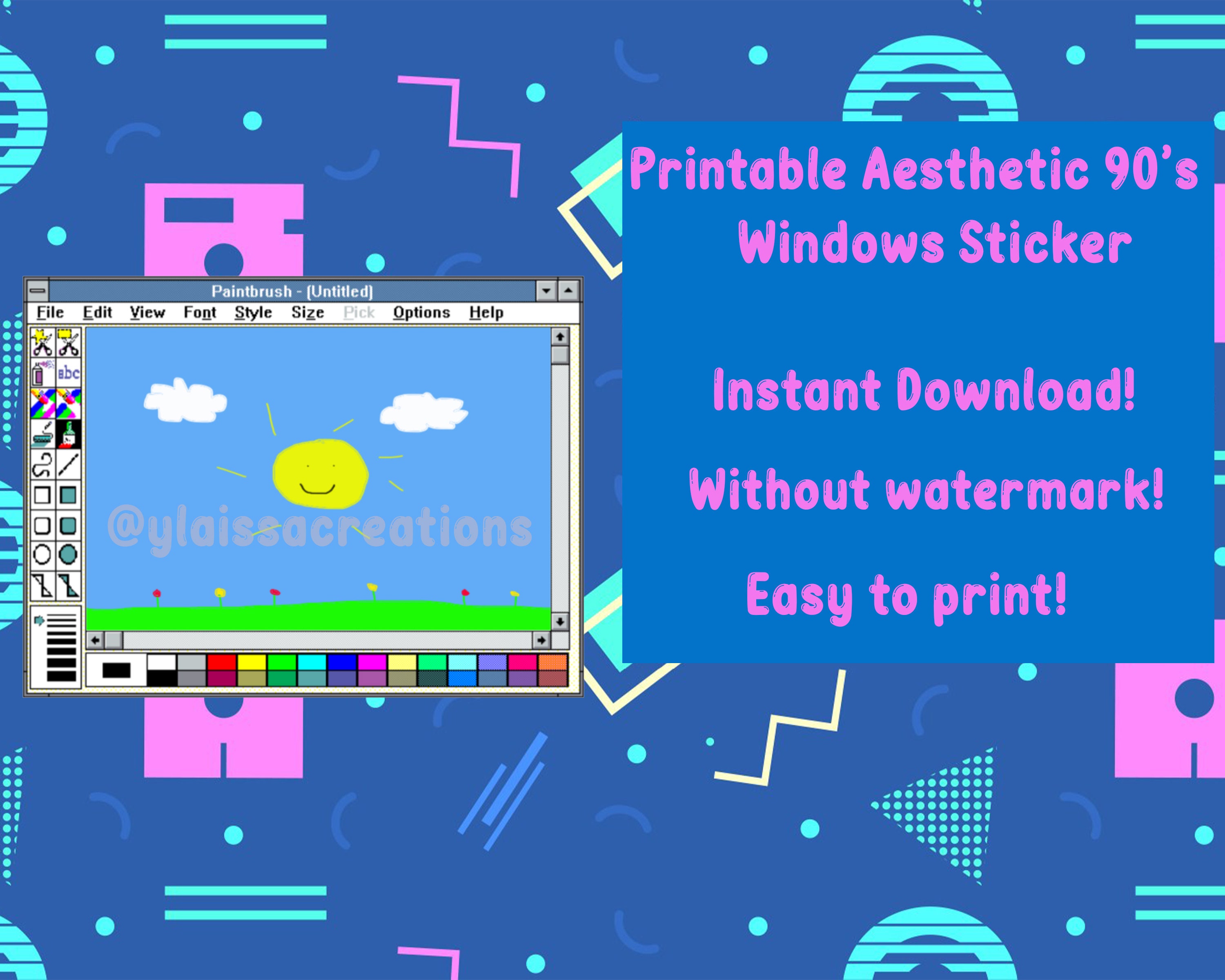 printable windows sticker 90 s computer etsy canada