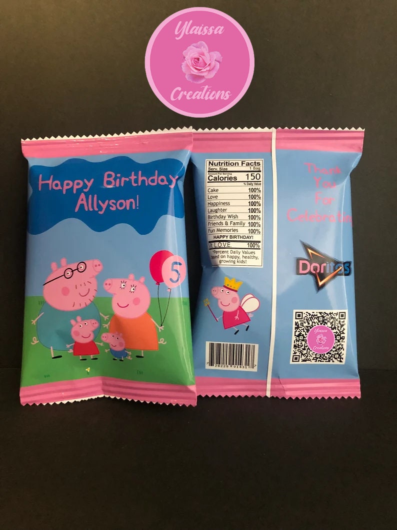 Peppa Pig Personalized Chip Bags inspired Bag of Chips Etsy