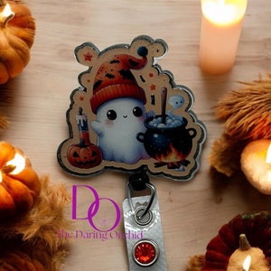 Halloween Ghost Badge Reel, ID Holder, Nurse, LPN