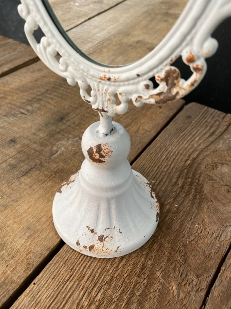 Charming Vintage Style Victorian Tabletop Vanity Mirror Rustic Etsy