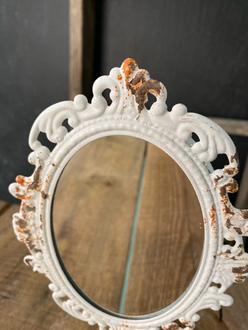Charming Vintage Style Victorian Tabletop Vanity Mirror Rustic Etsy