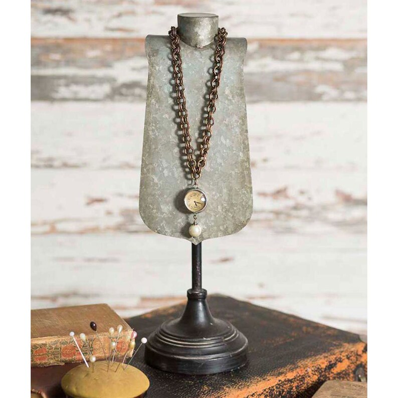 Rustic Necklace Bust Jewelry Stand Etsy