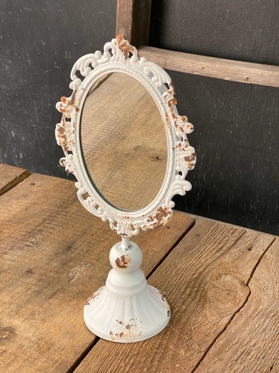 Charming Vintage Style Victorian Tabletop Vanity Mirror Rustic Charming Vintage Style Victorian, Tabletop Vanity Mirror Wooden