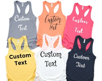 Custom Tank Top, Bachelorette Party, Custom T-Shirts, Birthday Party, Girls Trip,Tank Top for Women, Flowy Racer-back Tank, Custom Design