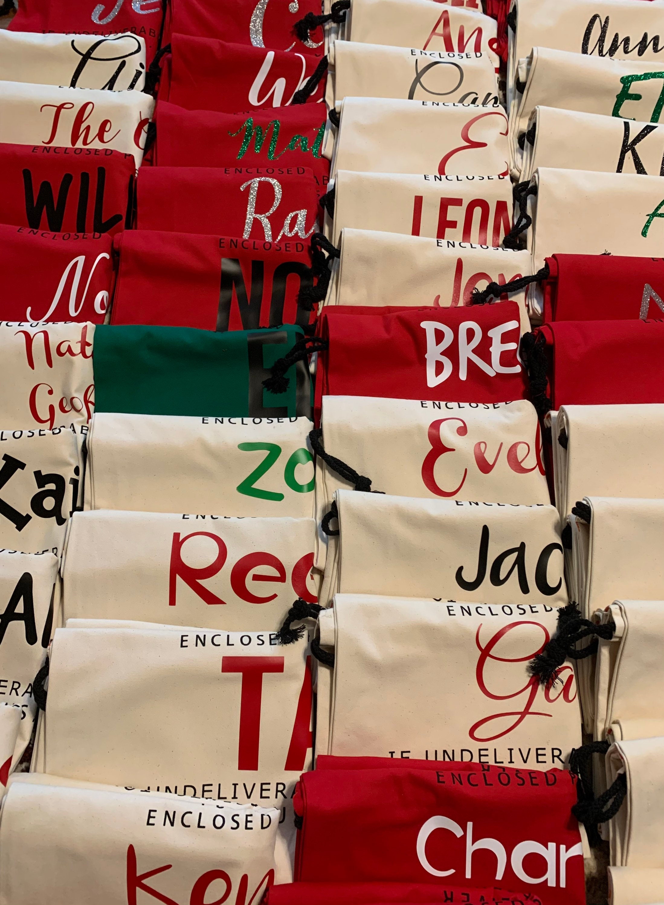 Custom Santa Sack, Holiday Gift Bag for Kids , Add your Name, Personalized Santa Sack, Christmas Tree Gift Bag, Noel Gift Wrap,