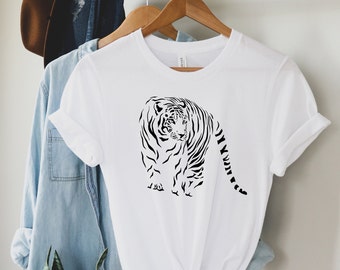 The Mountain White Bengal Tiger Portrait Grey Big Cat Cotton T-Shirt Adult XL The Mountain White Bengal Tiger Portrait Grey Big Cat Cotton T-Shirt Adult XL