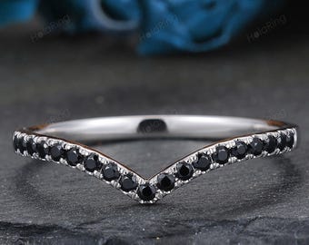 Minimalist Ring/ V Shape Matching Band/ Handmade Women Jewelry/ 14k Solid Gold Ring/ Dainty Stackable Ring/ Daily Ring/ Unique Wedding Band