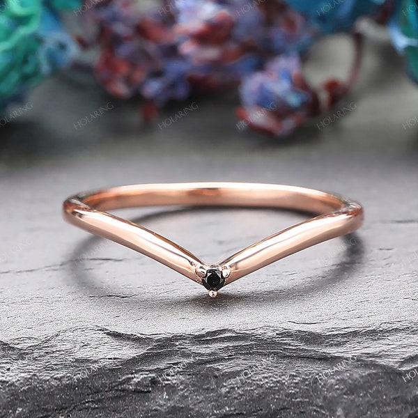 Minimalist Gemstone Ring/ 14k Gold Ring/ Natural Black Spinel Ring/ Stackable Ring/ Unique Wedding Band/ Rings For Women/ Handmade Jewelry