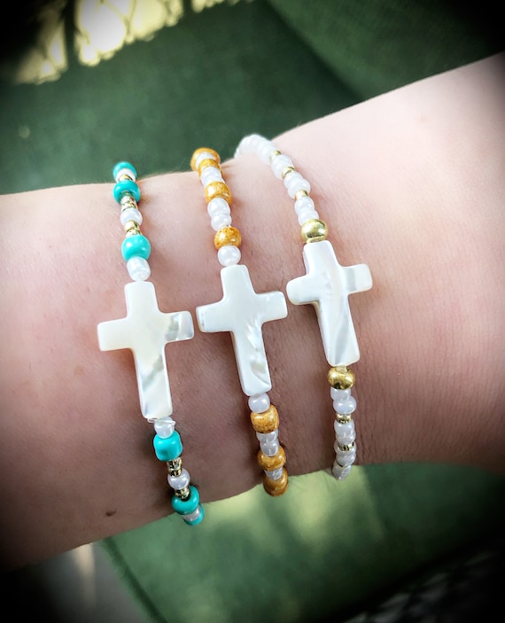 Beaded shop cross bracelet