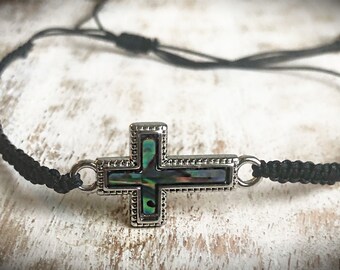CROSS BRACELET, believe and protection, dainty silver bracelet,  religious bracelet, communion gift, adjustable bracelet