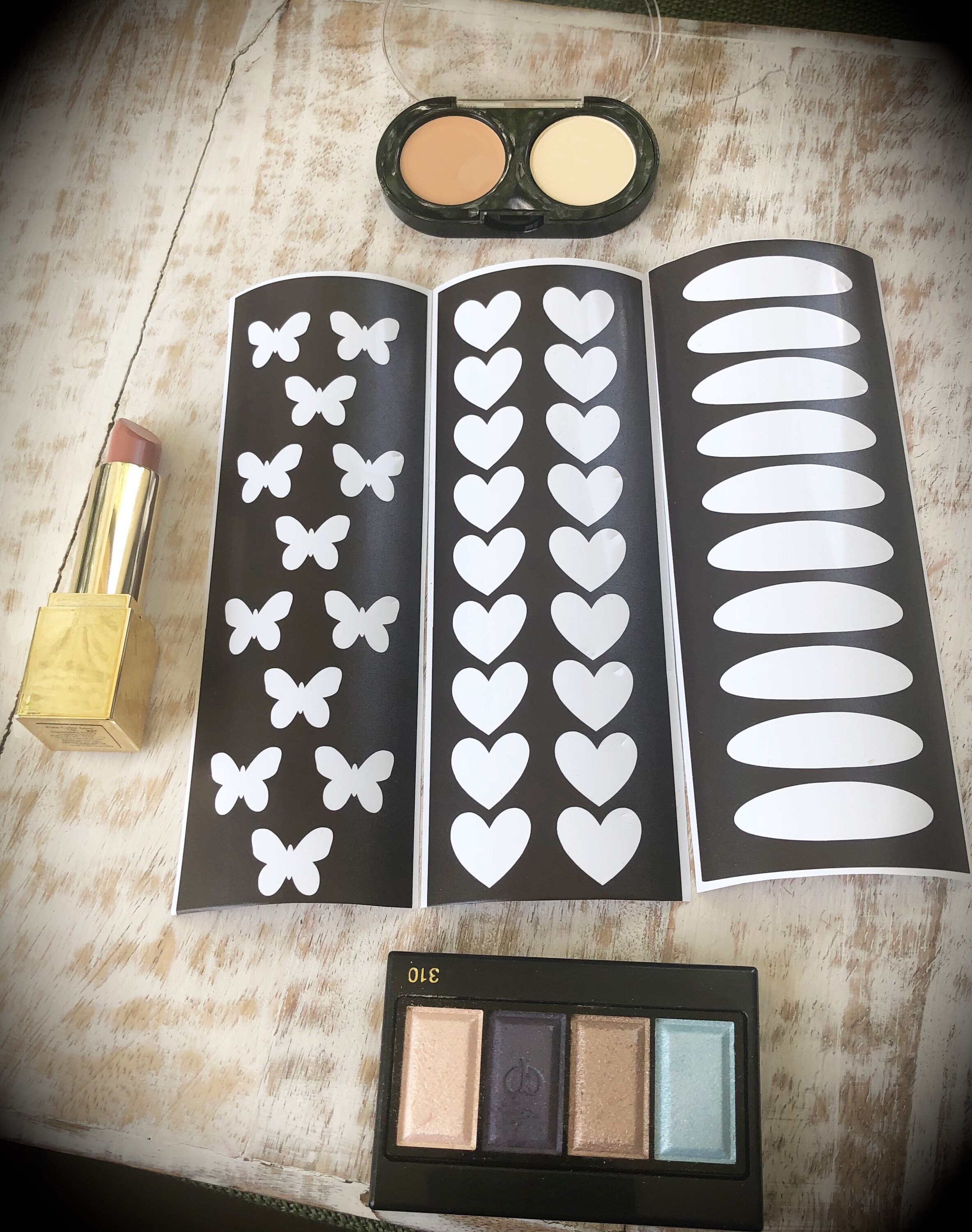 MAKEUP STENCIL STICKERS pack of 3 swatch stencils eye Etsy