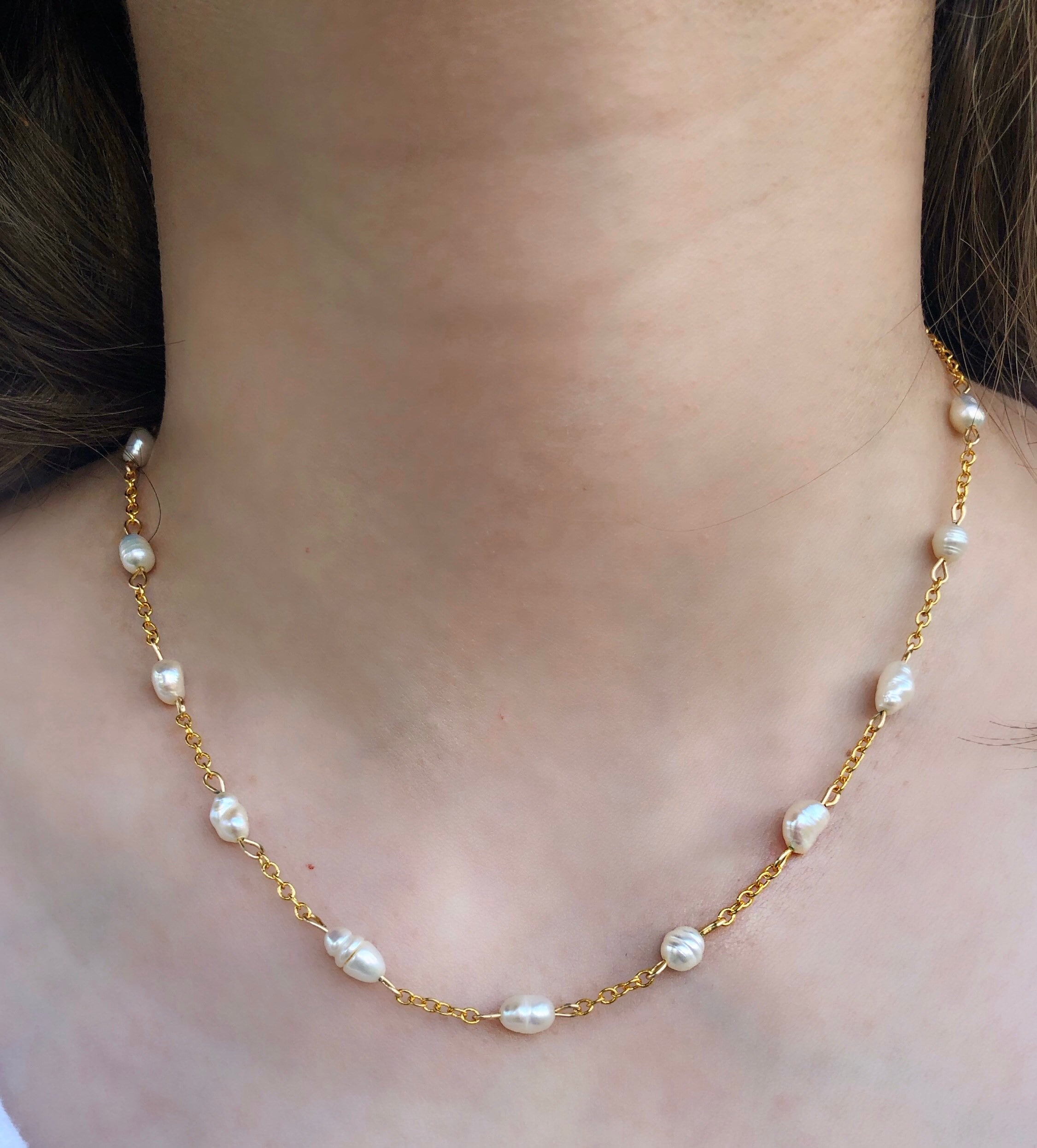 mothers day gifts genuine 9ct solid gold pearl 14" to 24" necklace 