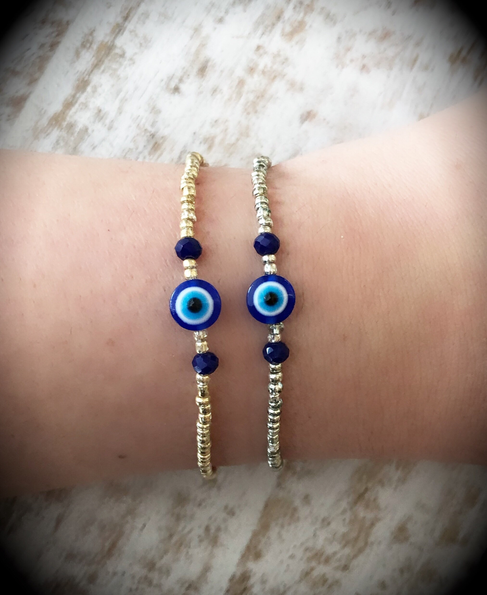 EVIL EYE BRACELET gold beaded bracelet chakra bracelet | Etsy