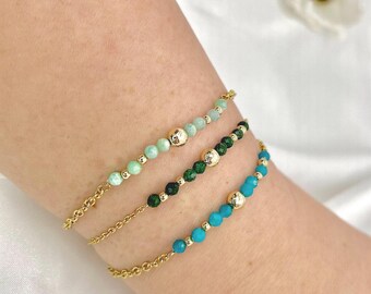 Delicate Stone Minimalist Bracelet, Natural Gemstone Bracelet, Crystal Dainty Bracelet, Chakra Gift for Women gold filled permenant jewelry