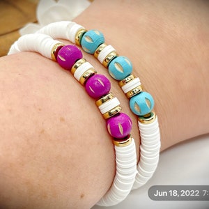 Boho Jewelry For Women Bracelets, Heishi Bead Bracelet Set, Teen Girl Birthday Gift From Mom, Custom Bead Bracelet For Best Friend,Summer