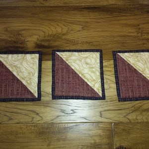 Rust-Gold Hot Pads or Mug Rugs Set of 3