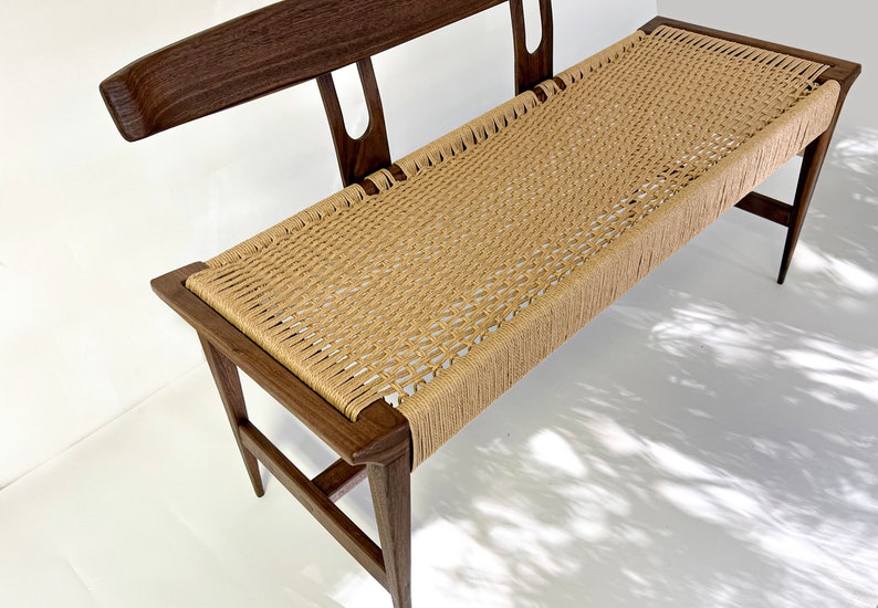 Entry Bench - Walnut and Danish Cord image 5