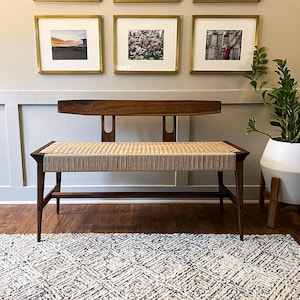 Entry Bench - Walnut and Danish Cord