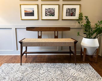 Entry Bench - Walnut and Danish Cord