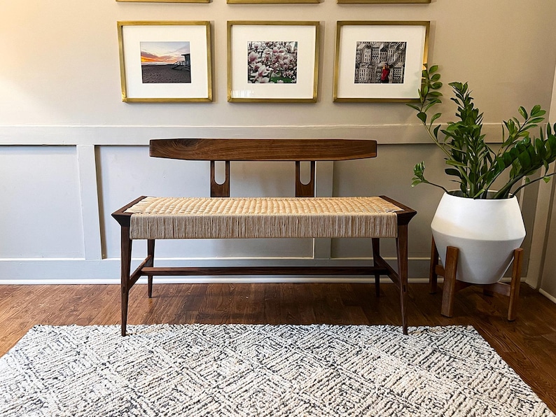 Entry Bench - Walnut and Danish Cord image 1