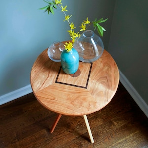 Modern Cherry 17 inch Round Side Table