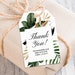 Tropical Thank You Favor Tags, Beach Gold Leafs Greenery Baby Shower ...