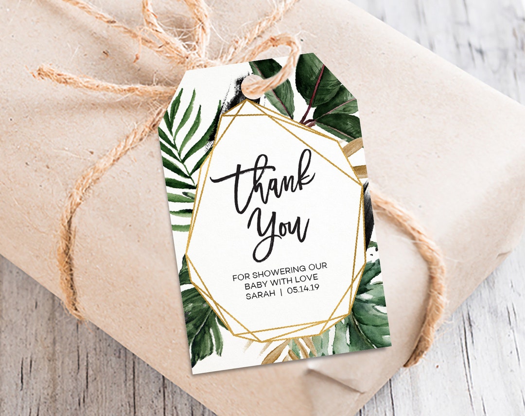 Printable Tropical Thank You Favor Tags Baby Shower Birthday - Etsy