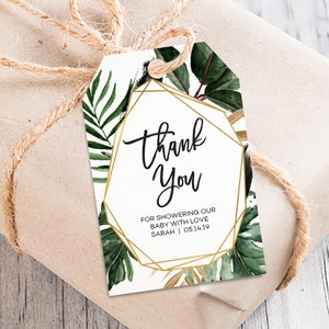 Printable Tropical Thank You Favor Tags Baby Shower Birthday - Etsy