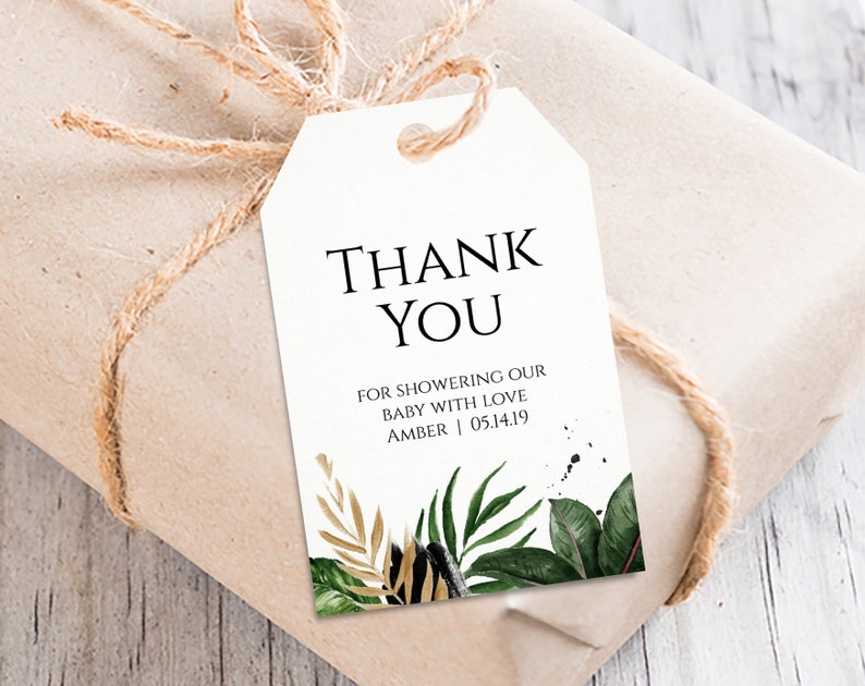 Tropical Thank You Tags, Tropical Favor Tags, Baby Shower Birthday ...