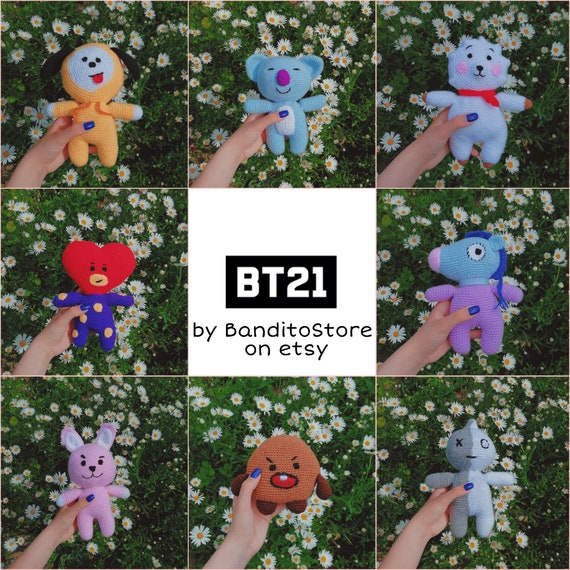 BTS BT21 PLUSHIES Rj, Koya, Tata, Shooky, Cooky, Mang, Chimmy, Van