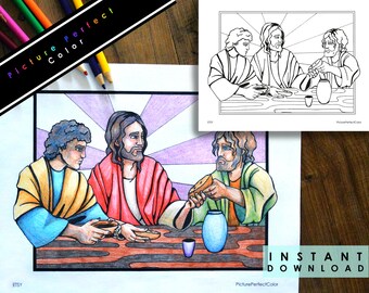 Sacrament Last Supper of Jesus Christ and Apostles Easter New Testament Bible Gospel LDS Coloring Page Colouring Page FHE Sunday Activity