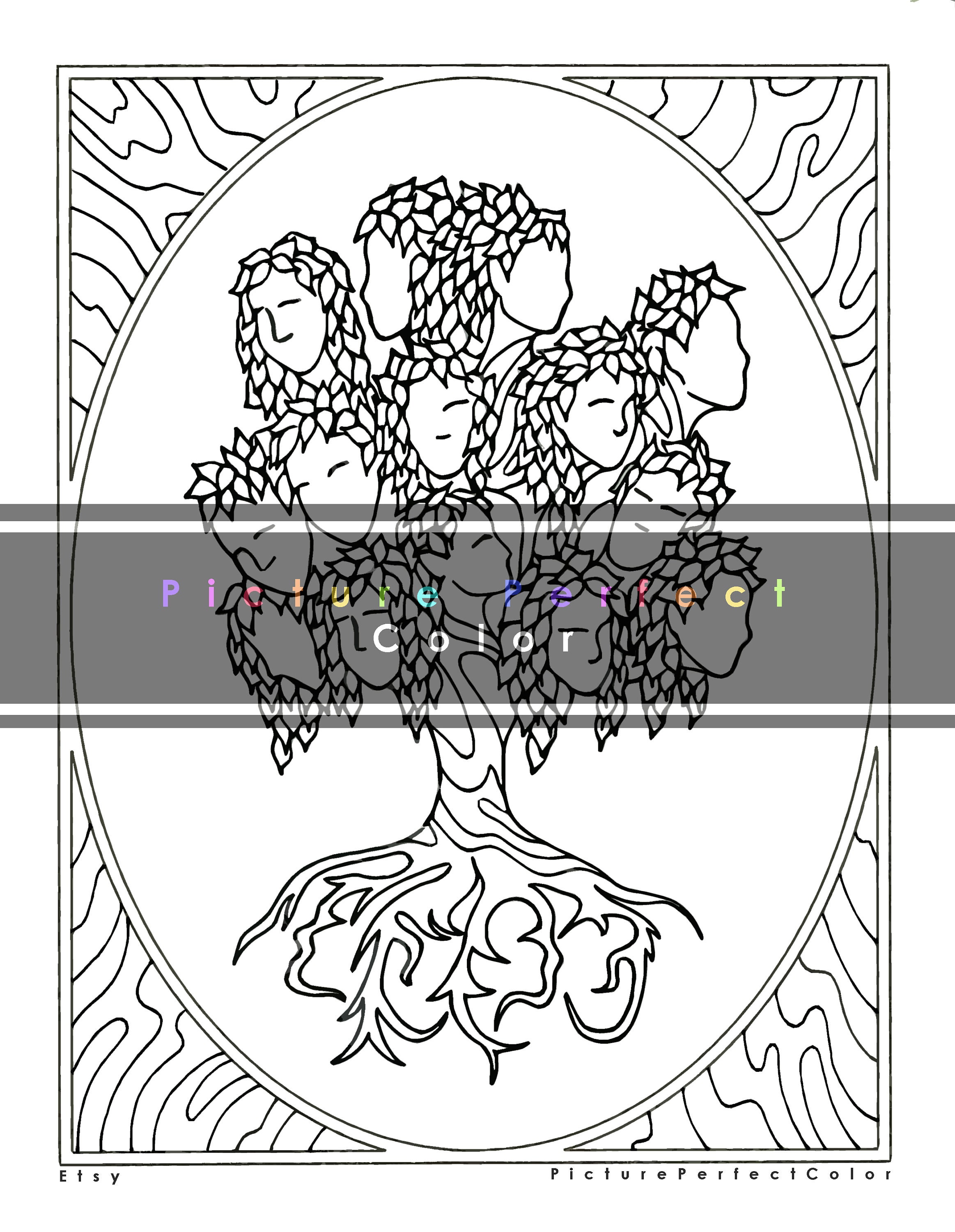 Family Tree LDS Coloring Page/colouring Page for Adults and Kids - Etsy