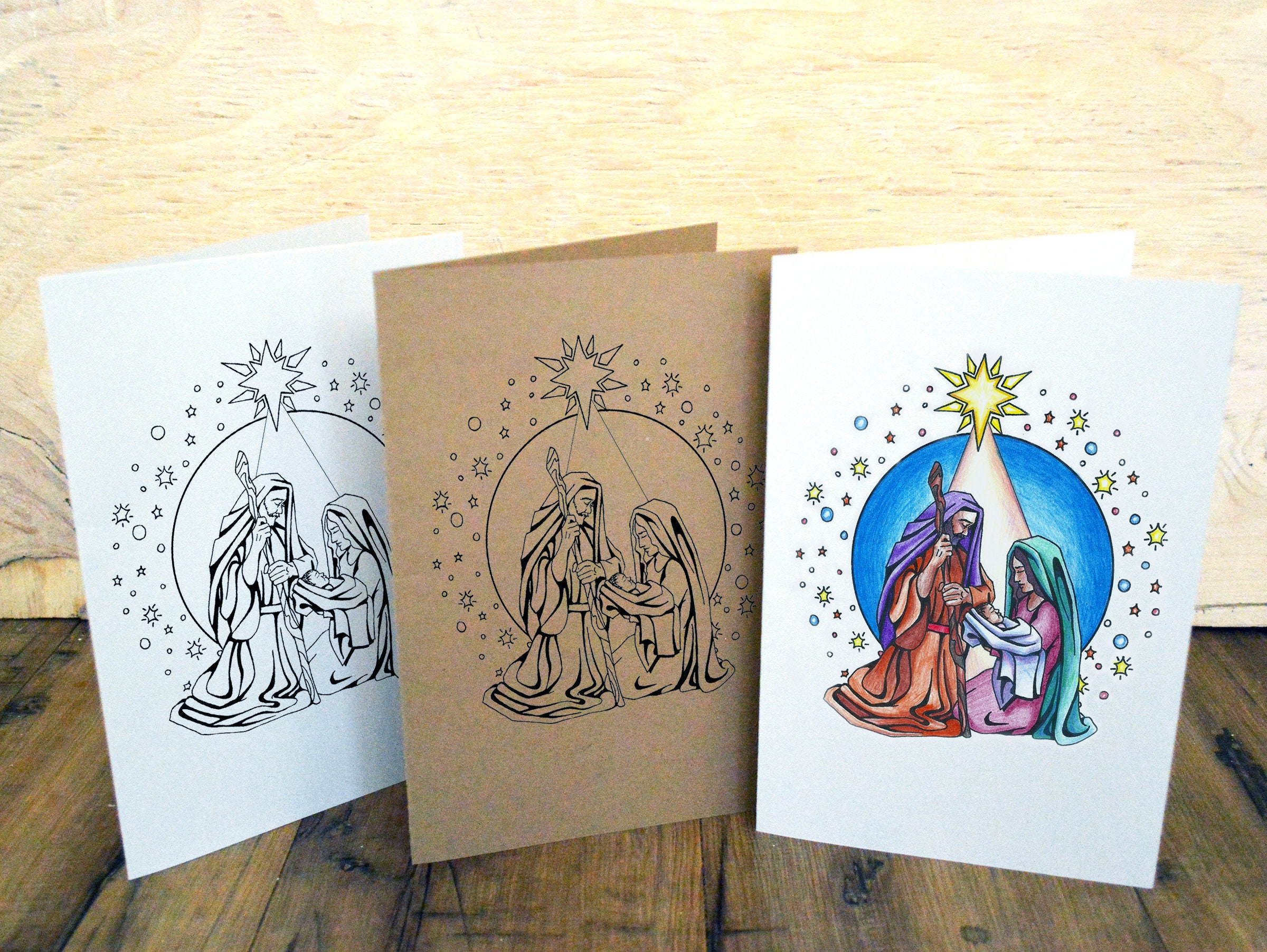 Printable DIY Christmas Card/ Birth of Jesus Christ/ Nativity/ Bible Gospel Christian LDS ...