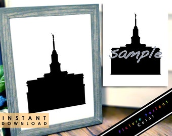 Payson Temple Silhouette SVG PNG Jpeg Clip Art Digital Sticker Printable Black and White Utah Mormon LDS Wedding Gift Anniversary