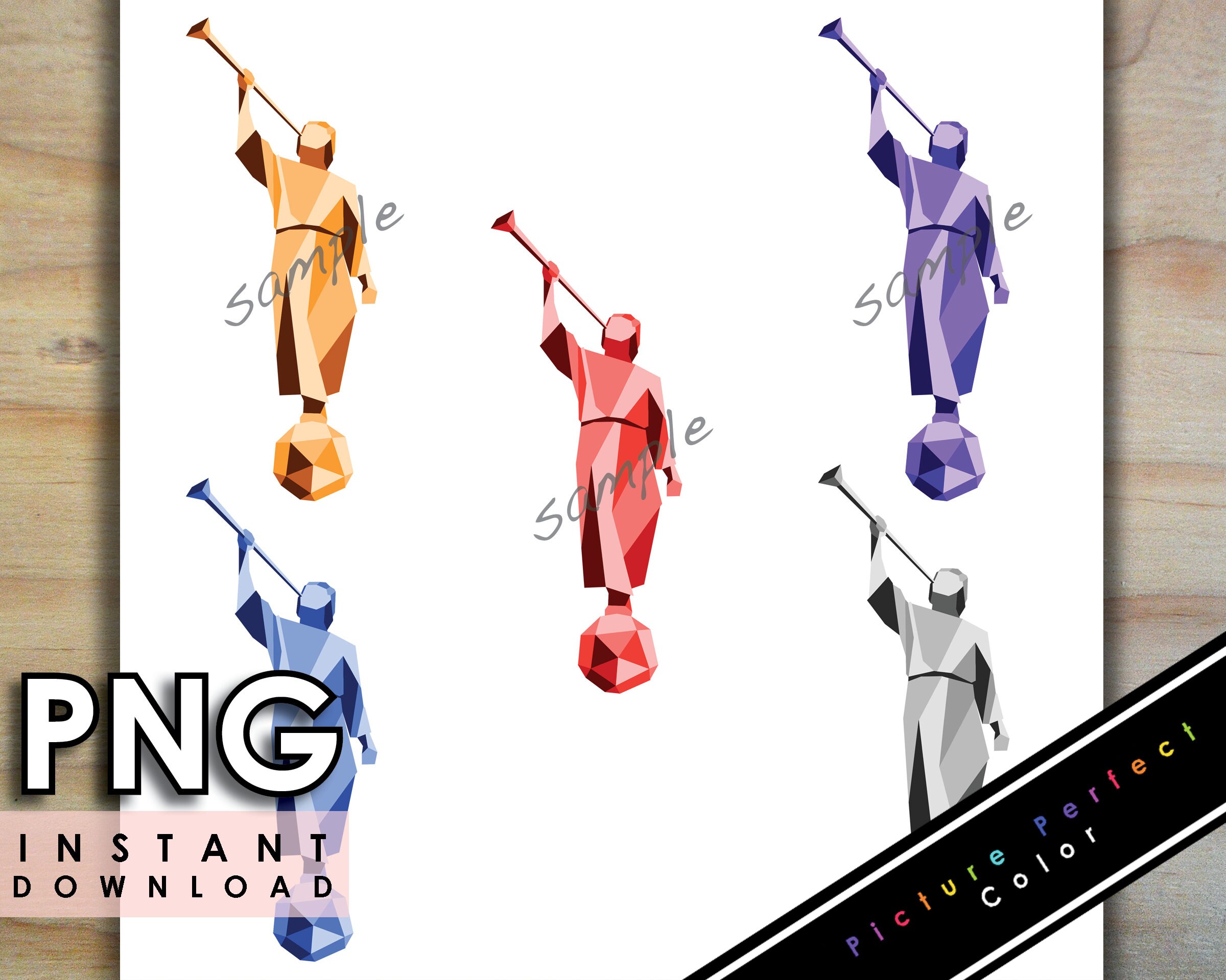 Angel Moroni Temple Statue PNG Digital Stickers Clip Art Book of Mormon ...