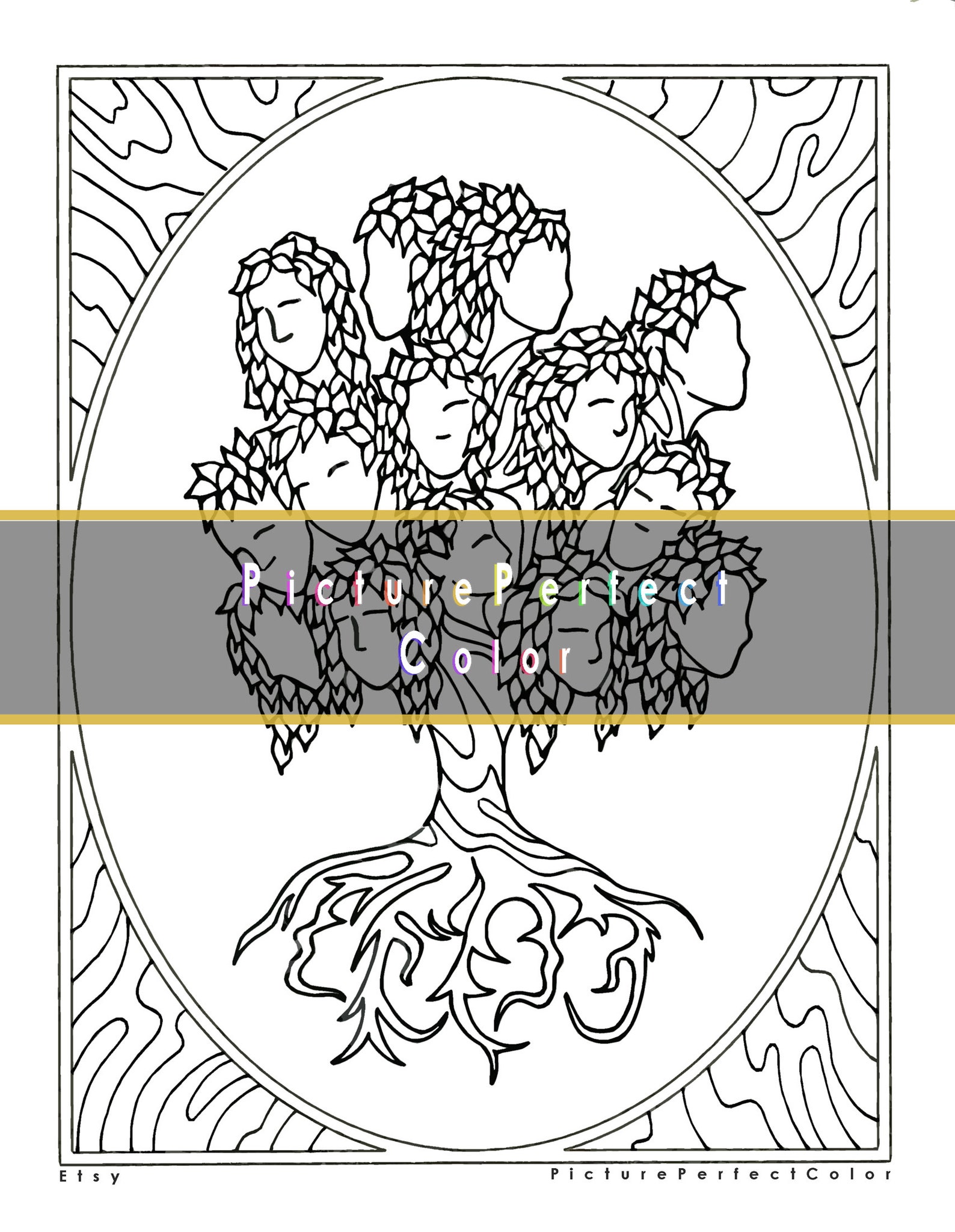 Family Tree LDS Coloring Page/colouring Page for Adults and | Etsy